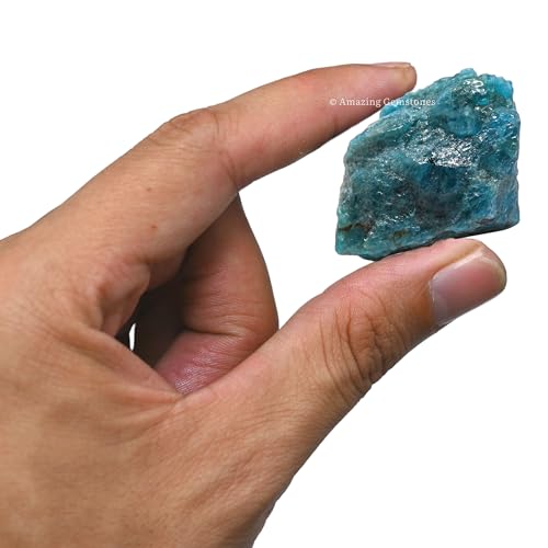 Image of Amazing Gemstone 2 Pieces Green Apatite Raw Crystals and Healing Stones, Natural Rocks for Tumbling and DIY Raw Stones and Crystals