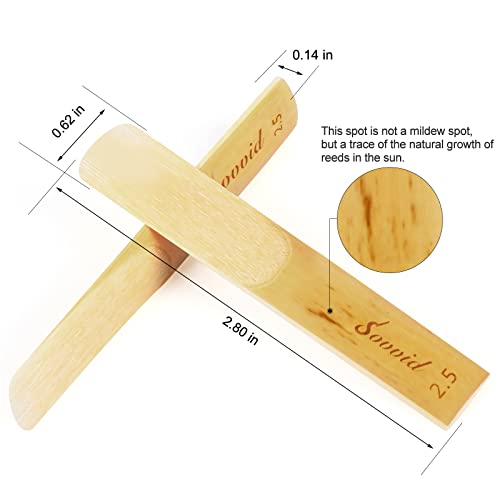 Image of 10 Pack Professional Alto Saxophone Reeds with Plastic Box, Strength 2.5 Alto Sax Reeds, Laser Engraved Marking & Thinner Reed Tip for Easy of Play, Traditional Reeds for Saxophone Alto