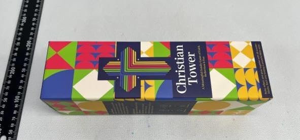 Christian Tower Faith-Based Wooden Stacking Game, 48 Blocks with Bible Verses, 70 Question Cards, for Ages 4+
