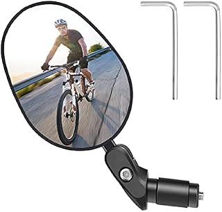 Bicycle Rearview Mirror, Cycling HD Wide View Mirrors, 360° Rotating Rear View Mirror Bicycle for 17.4-22mm Handlebars, Safe Bar End Bike Mirror for E-Bikes Mountain Bike Road Bike