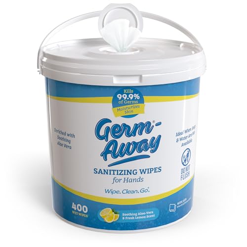 Germ-Away Hand Sanitizer - 400 Antibacterial Hand Wipes, Bulk Size