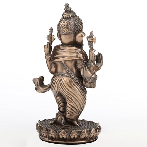 Estatua Lord Ganesha 5.12 pulg resina y bronce antiguo miniatura 5