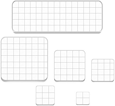 WeiMeet 6 Pieces Stamp Blocks Acrylic Clear Stamping Blocks Tools with Grid Lines for Scrapbooking Crafts Making