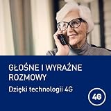 Panasonic KX-TU260EXB Telefon komórkowy 4G z dużymi przyciskami, łatwy w obsłudze, IP44, USB C, czas rozmowy 7,5 godziny, ekran 2,4 cala, czarny