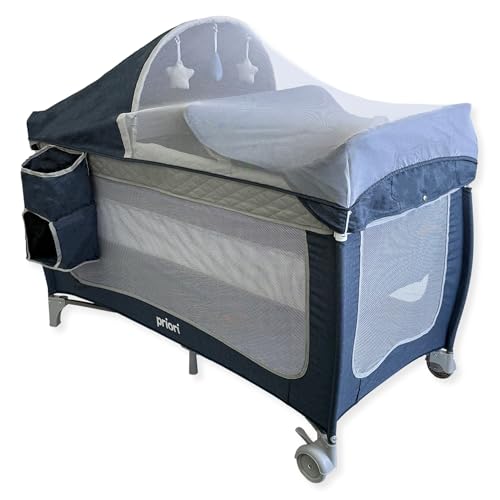 Priori Baby Zus Cuna De Viaje Plegable 4 En 1 Para Bebé - Con Cambiador, Mosquitera, Juguetes, Ruedas Con Freno, Bolsa Transporte, 0-3 Años Hasta 15 Kg Gris Priori Baby Zus Cuna De Viaje Plegable 4 En 1 Para Bebé - Con Cambiador, Mosquitera, Juguetes, Ruedas Con Freno, Bolsa Transporte, 0-3 Años Hasta 15 Kg Gris