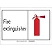 Brady 119954"Fire Extinguisher" Sign, 10" H x 14" W, Polyester with Polyester Overlaminate, Black/Red/White
