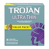 Trojan Ultra Thin Lubricated Condoms, 36 Count (Pack of 1)