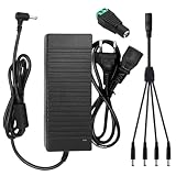 Alimentatore da 24 V, 6 A, 144 W, AC 100 – 240 V a DC 24 V, alimentatore universale con jack DC da 5,5 mm x 2,5/2,1 mm, trasformatore LED per strisce LED, monitor LCD, router, CCTV