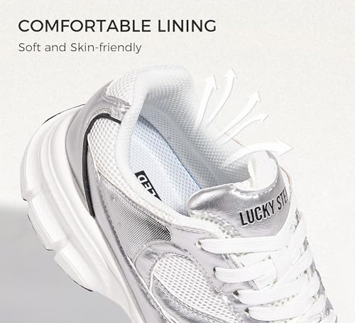 LUCKY STEP Women's Running Shoe Platform Chunky Walking Sneakers Breathable Mesh Comfy Lightweight Fashion Casual Tennis Dad Shoes3