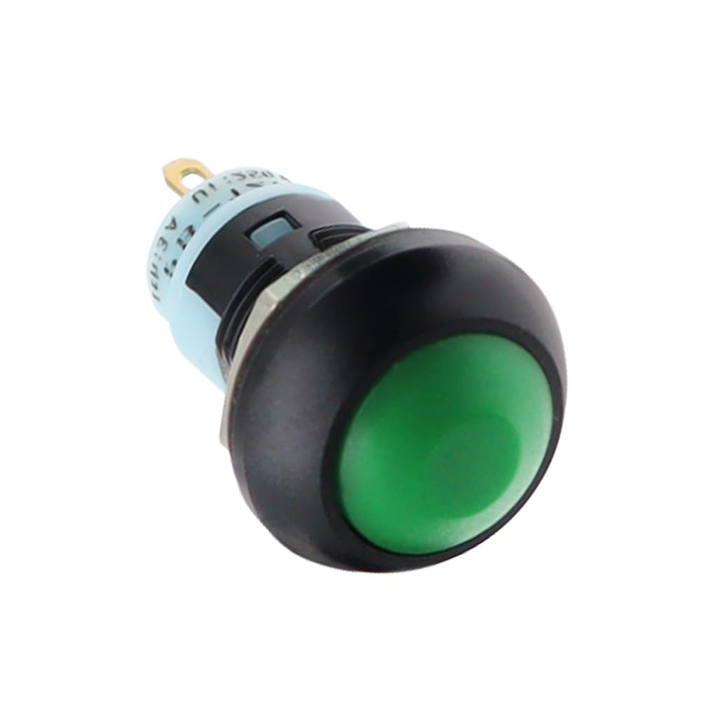 AARTERZZA 10 x PBS-33 12mm Self-Locking Momentary Push Button Switch Green 1A 250V