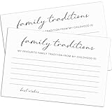 GardenCity Family Tradition Cards for Baby Shower, Bridal Shower, Easter or Christmas Holidays & Family Gatherings, 4x6” White, 50 Pack, Minimalist