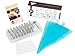 Premium Cake Decorating Tips Kit & Supplies w/ BONUS Ebook, 26 Stainless Steel, Embossed, Russian Icing Nozzles, 3 Pastry Bags, Coupler, Smother, Flower Nail For Cupcakes, Frosting, Cookies & More