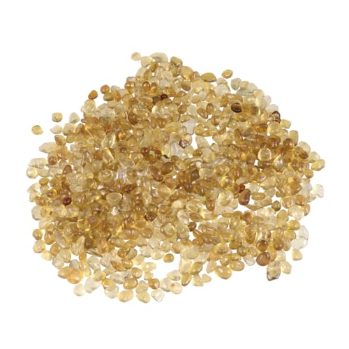 BELLIFFY 500g Gravier Verre Coloré Décoration Diy Aquarium Poissons Ornements Maison Lithothérapie Ambre Naturel