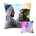Y.Verve LED Parpadeante luz Almohada,Cojines Personalizados con Fotos y Texto(16" * 16" (40cm x 40cm)-satín)