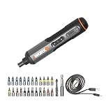 WORX WX240 3.6V (4V MAX) Mini Electric Screwdriver with 3-Gear Torque, 5Nm Power, 24pc Screwdriver Bits, LED Light - Lightweight, Cordless, USB C Charging, Ideal for Assembly & Repair Projects