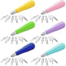 Umigy 24 Pack Craft Linoleum Cutter Kit Carving Tools Assortment Linocut Tools Block Cutters for Block Printing, Assorted Colors