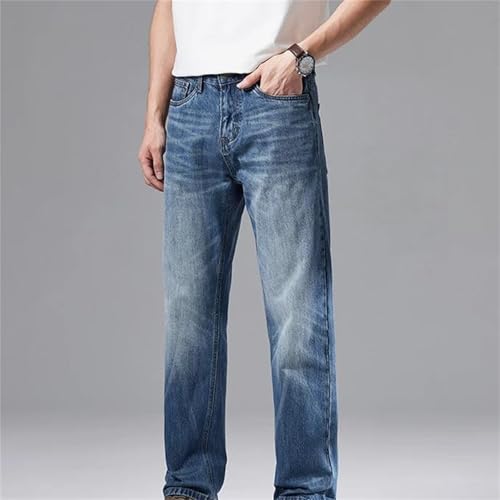 Men's Wide Leg Jeans – Loose Straight Blue Denim Pants, Casual Streetwear Trousers4