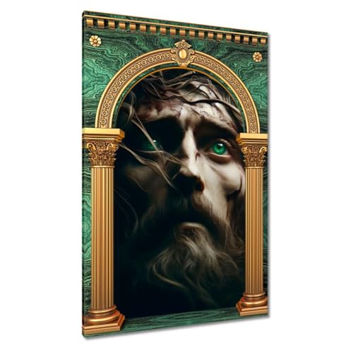 Tableau Jésus couronné d'épines pour salon - Déco murale spirituelle 60x90