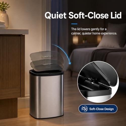 Bote de basura inteligente de acero inoxidable 8L con sensor de movimiento miniatura 3