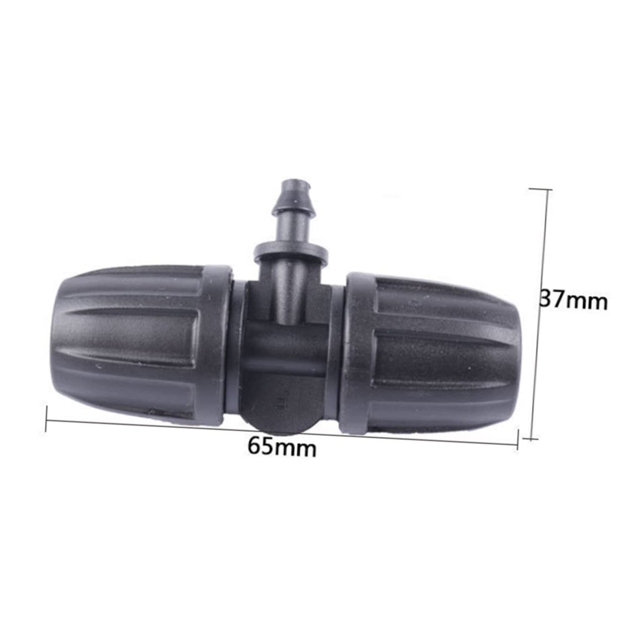 Abaodam Raccord Tuyau D'arrosage 16mm, Adaptateur de Tube en Plastique Noir, Lot de 50 pour Micro-Tube D'irrigation, Jardin et Horticulture