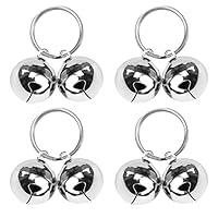 TOAOB 8 Stück 25mm Haustier Katzen Glocken Tracker Glocke Kleine Hundehalsband Handgefertigt Hängend Vintage Glöckchen mit 4 Anhänger Schlüsselring Heimtier Zubehör