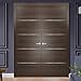 Brown Modern French Doors 48 x 80 with Moldings | Planum 0020 Chocolate Ash | Frame Trims Lever Satin Nickel Hardware | Closet Solid Core Door