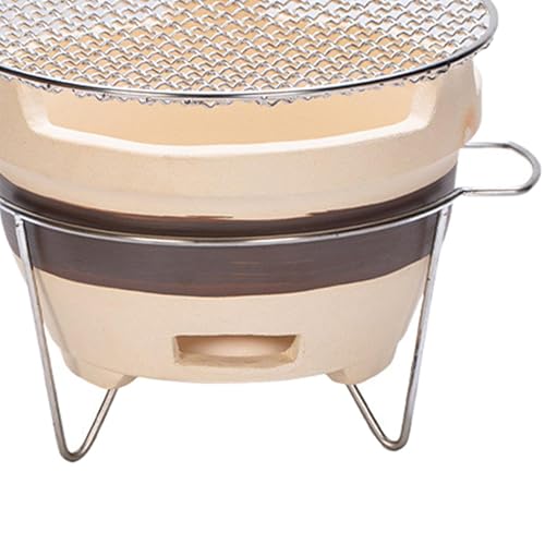 Przenośny grill na węgiel drzewny - japoński piec garncarski, wentylowany, okrągły grill gliniany, na zewnątrz, kemping, ogród, grill, piesze wycieczki, łatwy do przenoszenia