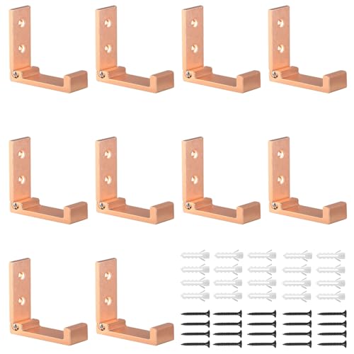HUAPINTONG Metal hat Hook Coat Rack 10packWall for Hanging Coats Bathroom Towel Hardware Heavy Duty Aluminum Alloy Closet Foldable Headphone Holder