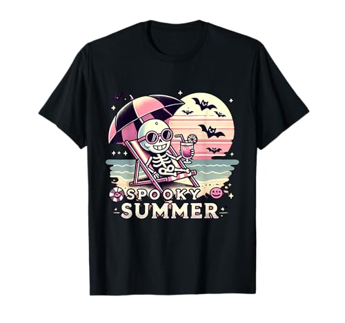 Spooky Summer Skeleton Halloween Vibes - Café helado gótico Camiseta