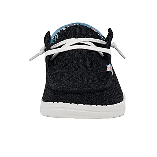 Image of HEYDUDE Women's Wendy Boho Black Size 4 | Women's Shoes | Women's Lace Up Loafers | Comfortable & Light-Weight