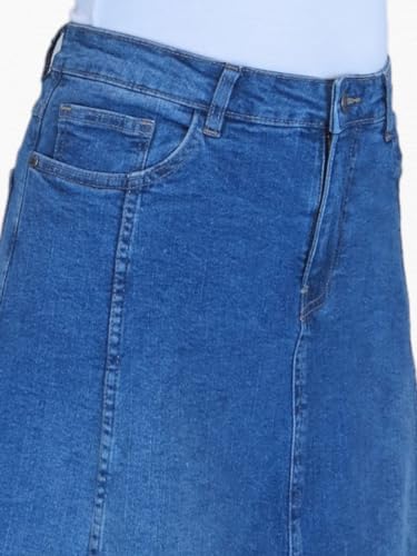 Jeansrock Paulo Due Damen Stretch Denim Maxi in Blau