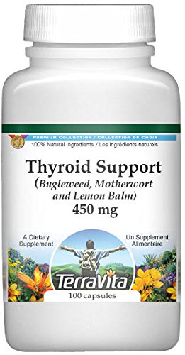 Terravita Thyroid Support - Bugleweed, Motherwort And Lemon Balm - 450 Mg (100 Capsules, Zin: 511178) - 3 Pack #TOP23
