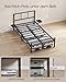 VASAGLE Einzelbettgestell, Bett, passend für 90 x 200 cm Matratze, Metallbett, Bettrahmen, mit Kopfteil, modern, mit Aufbewahrungsregalen, Gästebett, für Teenager, tintenschwarz RMB192BD01
