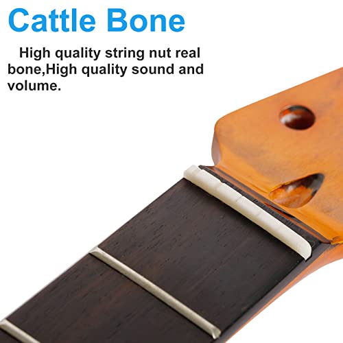 Fannor 22 Fretelectric Guitar Neck Brown Gradient Maple Rosewood Fingerboard 14'' Fingerboard Radius #TOP3