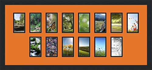 Art to Frames Double-Multimat-747-712/89-FRBW26079 35 by 15-Inch Picture Frame, 1.25-Inch Wide, Satin Black