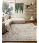 Washable Area Rugs for Living Room: 5x7 Area Rugs for Bedroom Stain Resistant Distressed Vintage ...