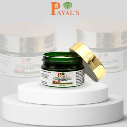 Image of Payal's Herbal Face Cream with Kesar, Aloe Vera & Rose | Hydrating, Wrinkle-Free Formula for Soft, Glowing Skin | Herbal Moisturizer | For Men & Women | 60g