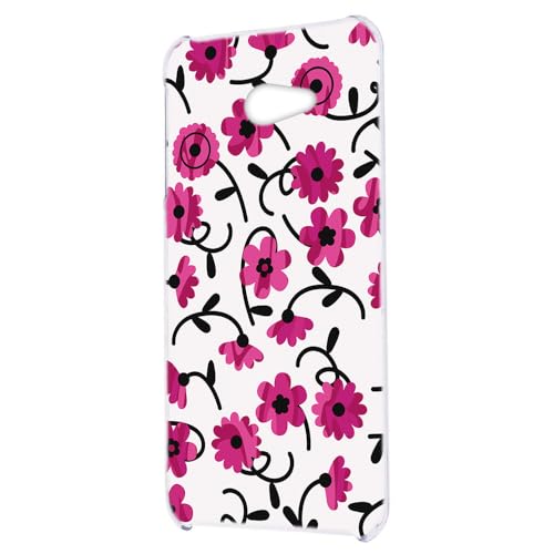 BASIO4 KYV47 用 デイジー 北欧風花柄 迷彩柄 白×ピンク ハードケース ベイシオ4のカバー けーたい スマホケース h127a04