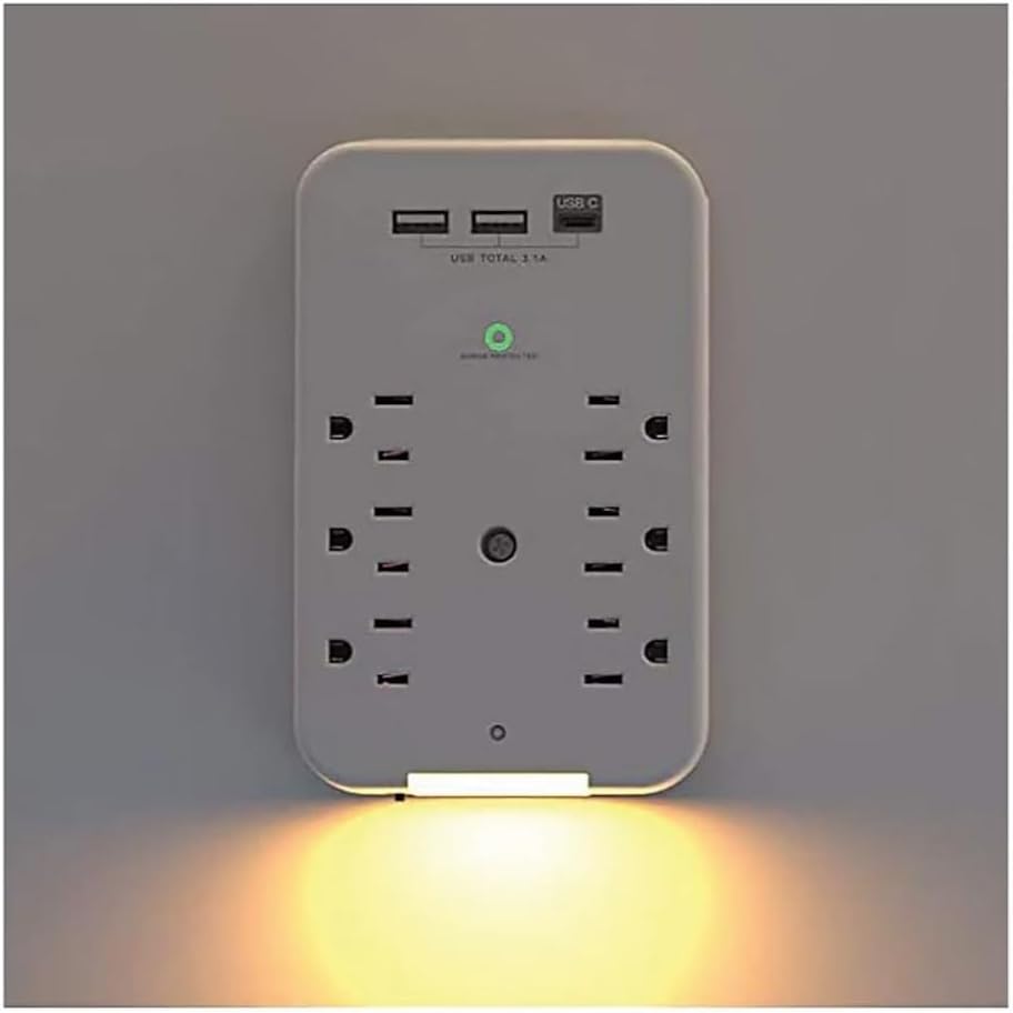 6-Outlet Power Strip with USB Ports