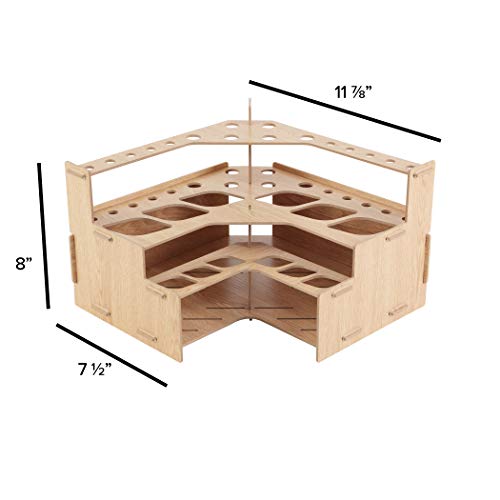 Mezzo Artist Paint And Brush Rack - Wood Grain Laminate Multi Layer Desk Stand Professional Storage Display Organizer For Paintbrushes And Paint Tubes - Mezzo Artist Paint And Brush Full Rack #TOP3