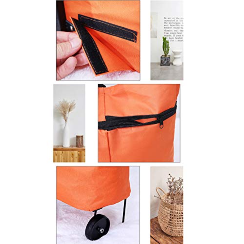 MELAG Einkaufstrolley Einkaufswagen Shopping Trolley Faltbox 2Pack tragbare Faule Einkaufstasche Oxford Stoff Supermarkt… – Bild 5