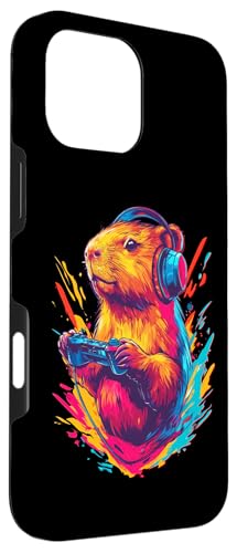 Capybara Gamer | Funny Capybara Graphic | Jeu vidéo Gamer Coque pour iPhone 16 Pro Max – vue 3