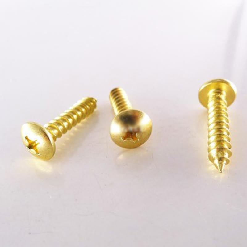 25PCS Phillips Screw Truss Self-Tapping Screws Mushroom Head Clock Bolts Gold M4 - (Thread Diameter: M4x25mm)