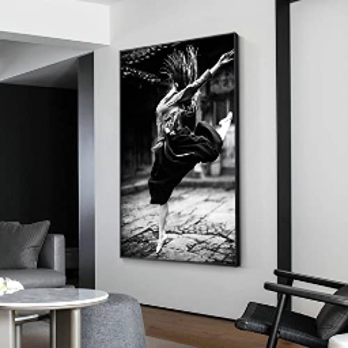 Affiche de danseuse pour déco salon moderne tableau sur toile chic 60x90cm