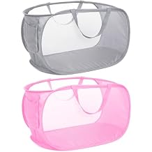 Collapsible Laundry Baskets, 2 Pack Pop Up Laundry Hamper, Foldable Dirty Clothes Hampers for Laundry