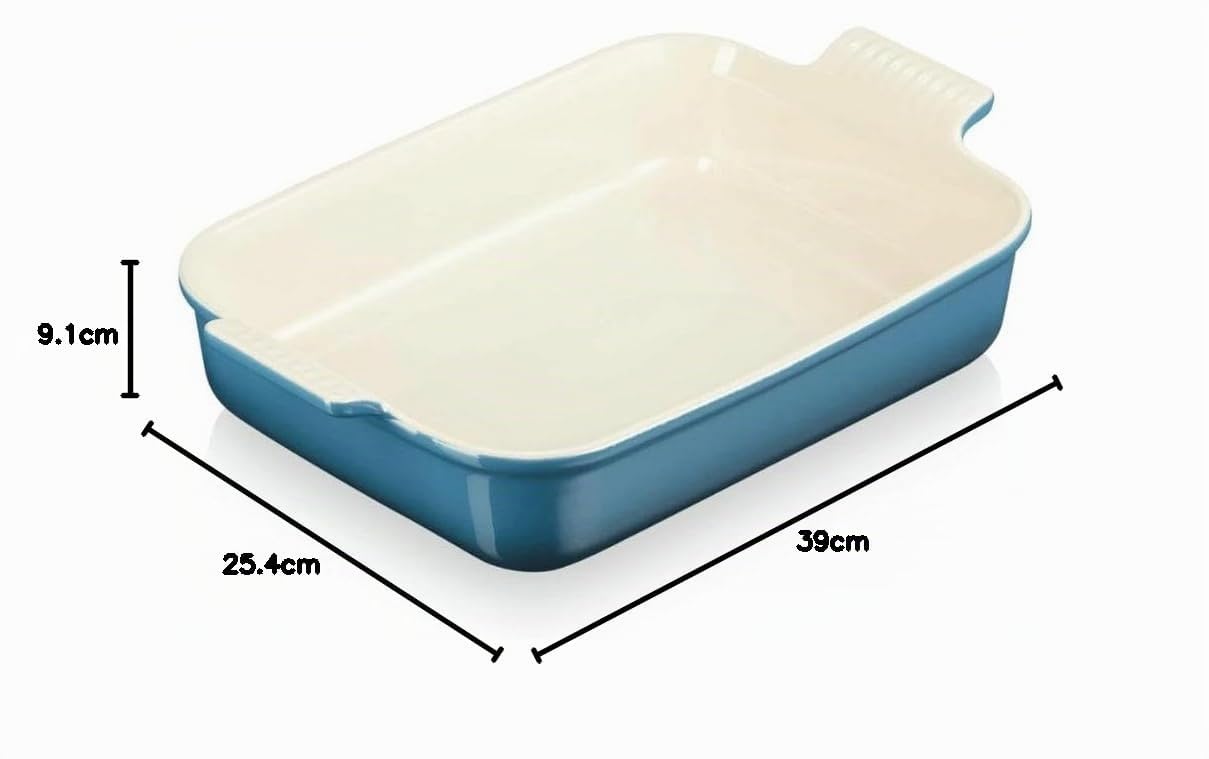 Le Creuset Pirofila rettangolare Tradition in gres vetrificato, 32 cm, 4 L, Deep Teal, 71102326420001