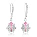 Premium 8MM Crystal with Pink Enamel Ladybug (Leverback)