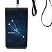 Taurus Constellation Zodiac Sign Phone Wallet Purse Hanging Mobile Pouch Black Pocket