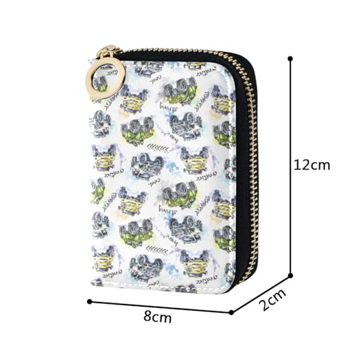 BGXW Cartoon Monster Cool Trucks RFID Credit Card Holder Wallets for Women, Leather Zipper Card Case Accordion Wallet for Women Girls4