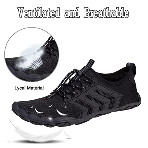 Water-Shoes-Mens-Womens Quick-Dry Barefoot-Swim Diving Shoes-Aqua-Socks For Sports Climbing Beach Surf (Zb3015/Black-46) #TOP1